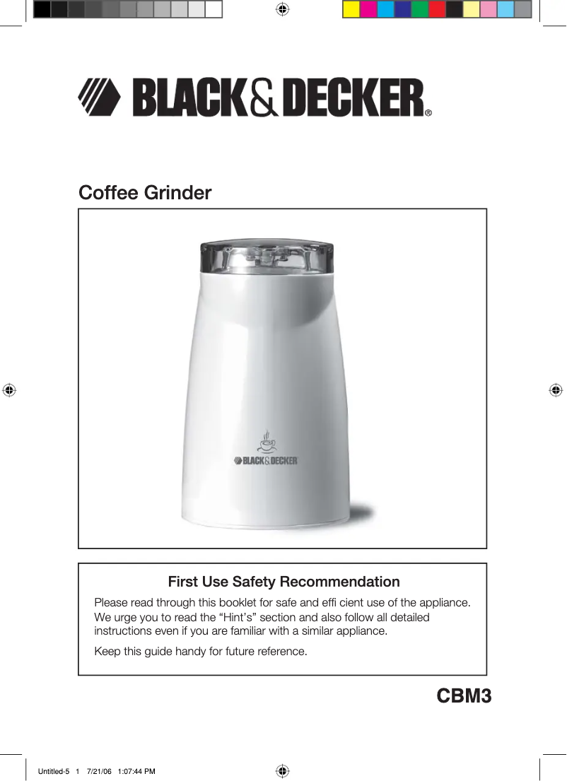 Page n°1 - Manuel utilisateur Black & Decker CBM3