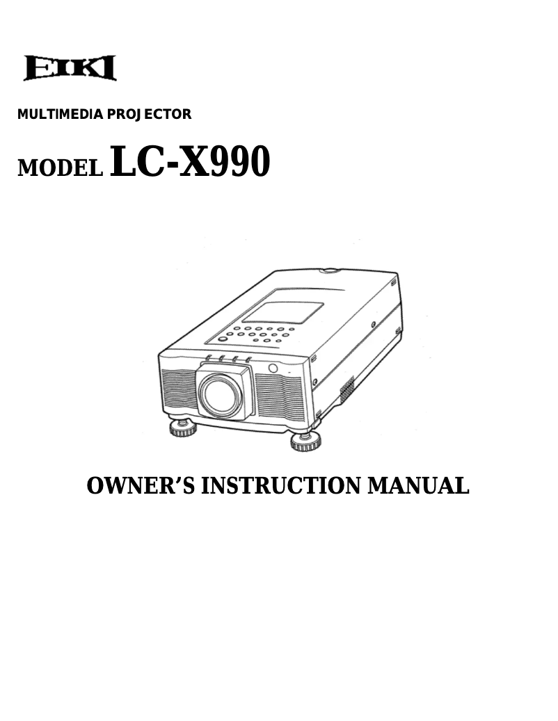Page n°1 - Manuel utilisateur EIKI LC-X990