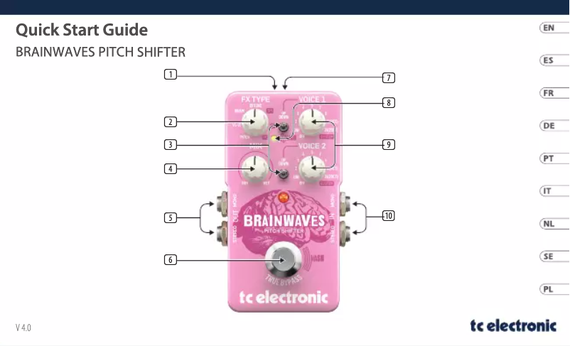 Page n°1 - Guide de démarrage rapide TC Electronic Brainwaves Pitch Shifter