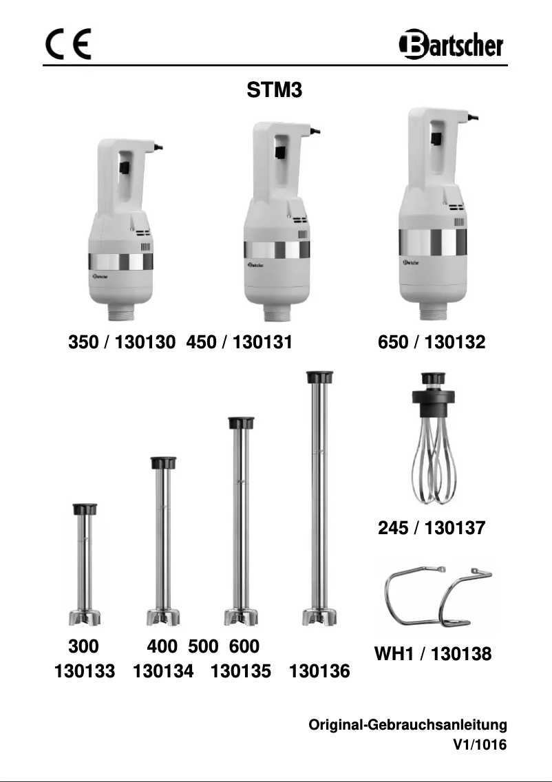 Page n°1 - Manuel utilisateur Bartscher STM3 300