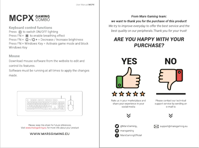 Image de la première page du manuel de l'appareil MCPX