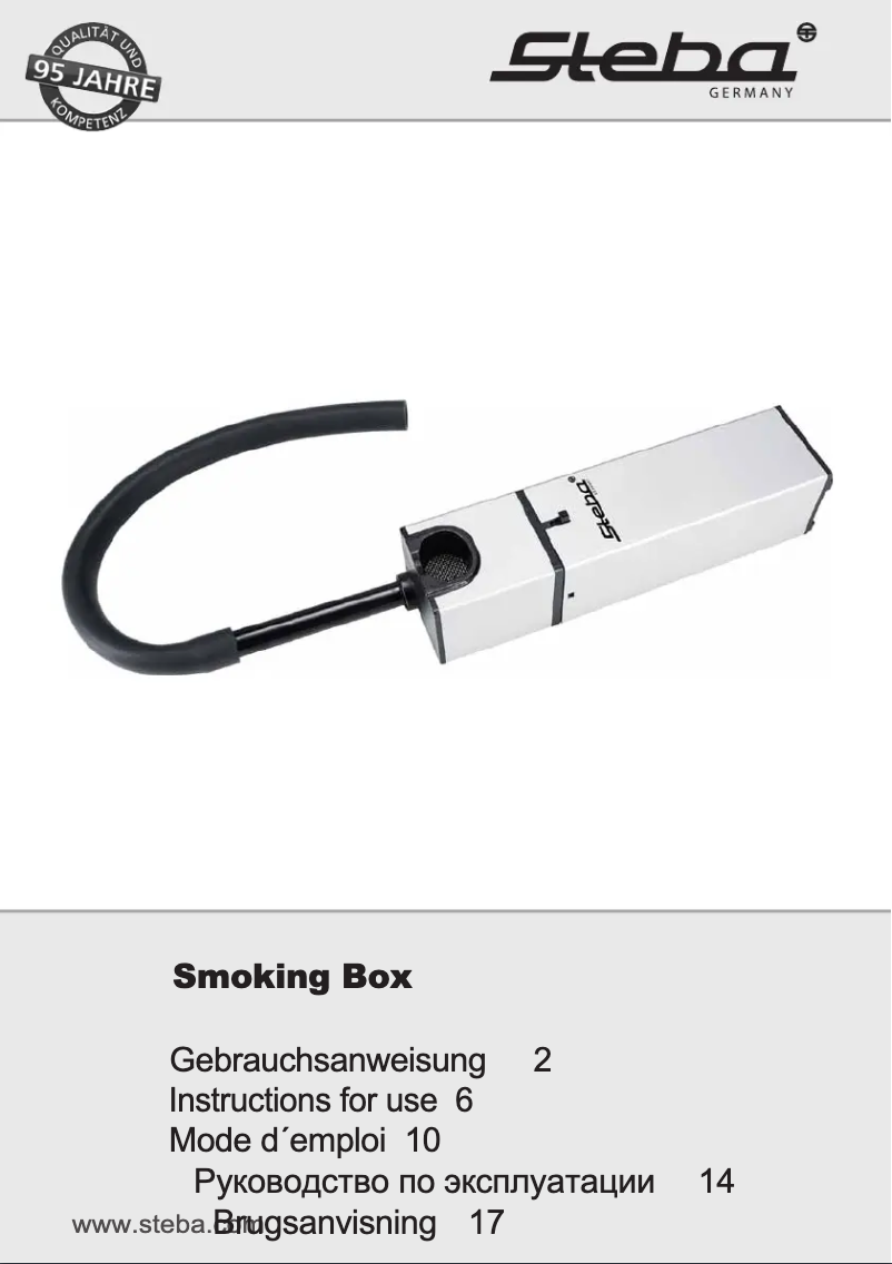 Image de la première page du manuel de l'appareil Smoking Box