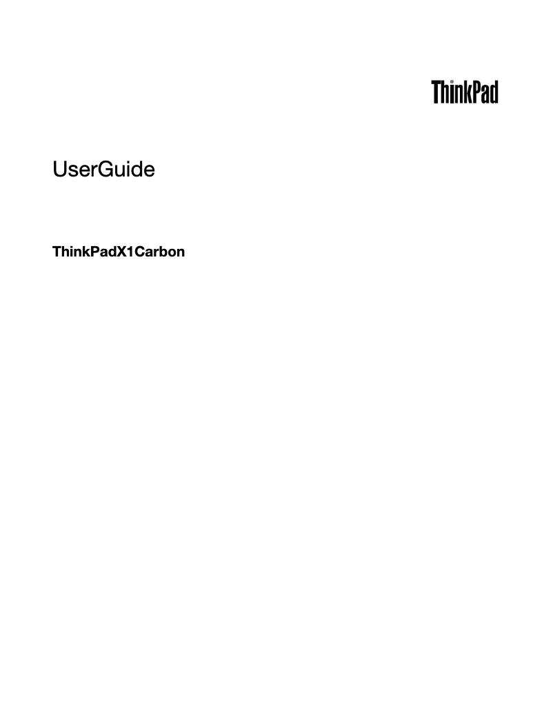 Page n°1 - Manuel utilisateur Lenovo Thinkpad X1 Carbon G1