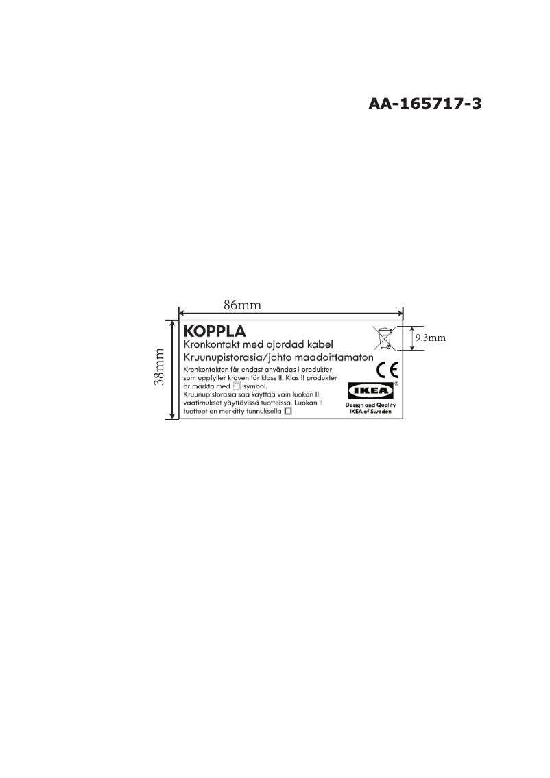 Page 1 de la notice Manuel utilisateur Ikea KOPPLA 200.826.41