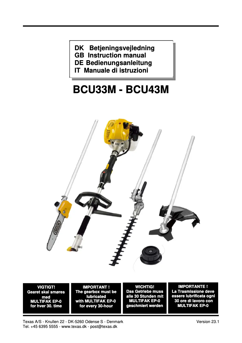 Image de la première page du manuel de l'appareil BCU33M