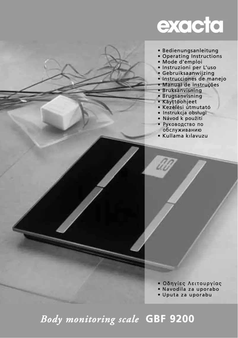 Page 1 de la notice Manuel utilisateur Exacta GBF 9200