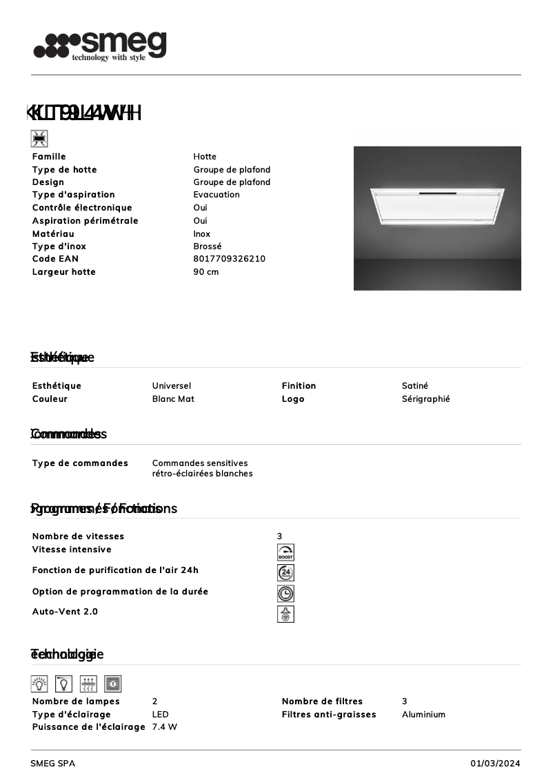 Image de la première page du manuel de l'appareil KLT9L4WH