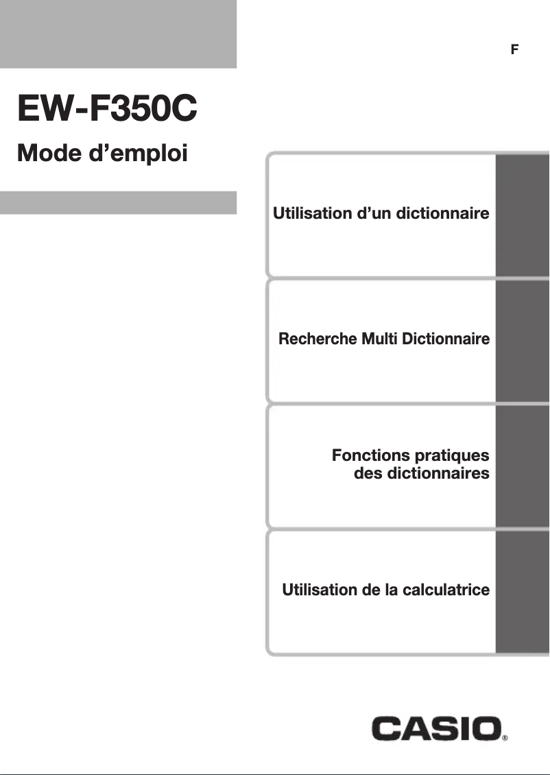 Image de la première page du manuel de l'appareil EW-F350C