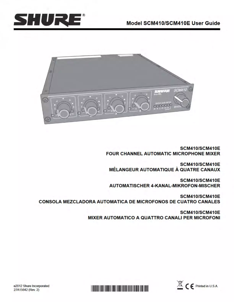 Página 1 del manual Manual de usuario Shure SCM410