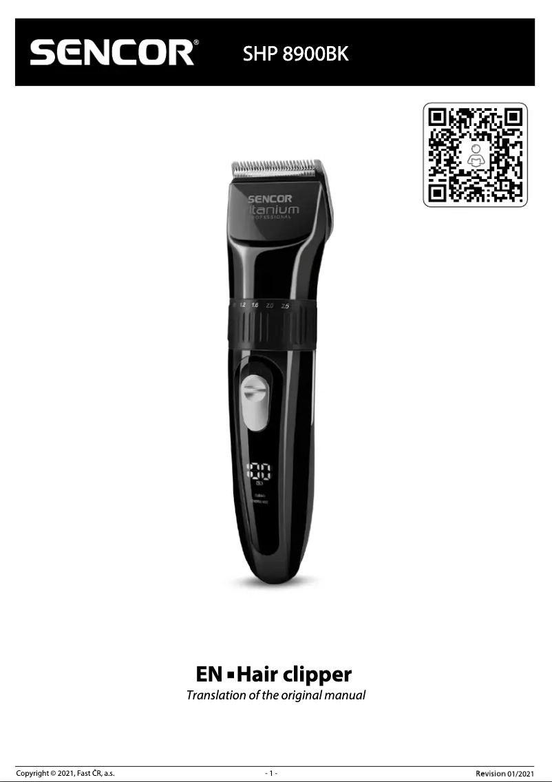 Image de la première page du manuel de l'appareil SHP 8900BK