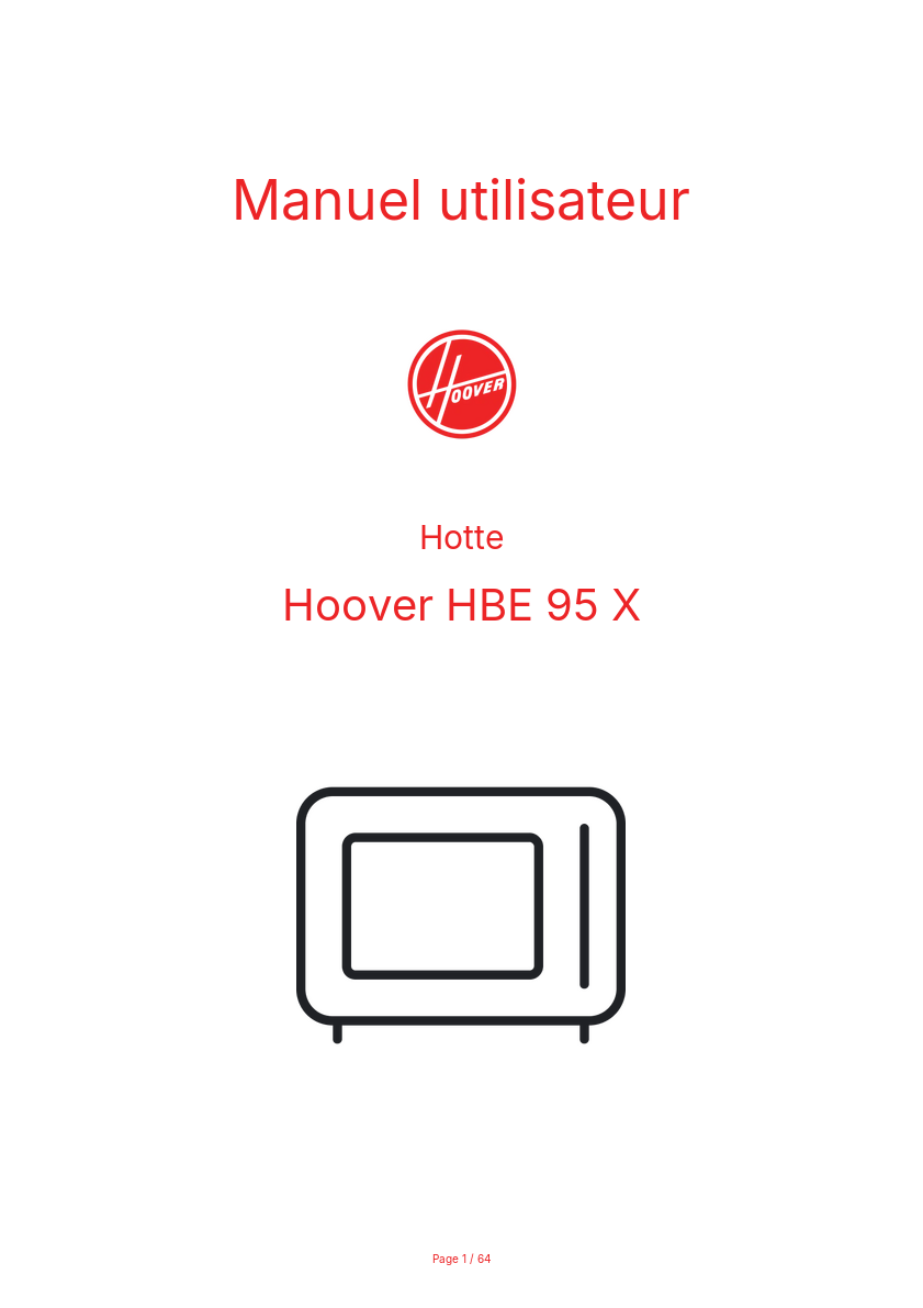 Image de la première page du manuel de l'appareil HBE 95 X