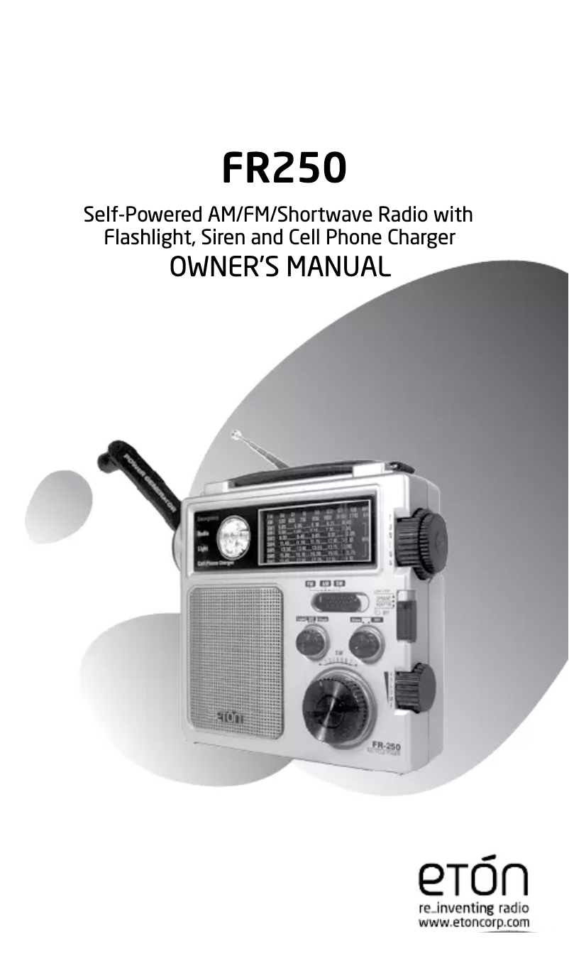 Page 1 of the manual User Manual Eton FR250