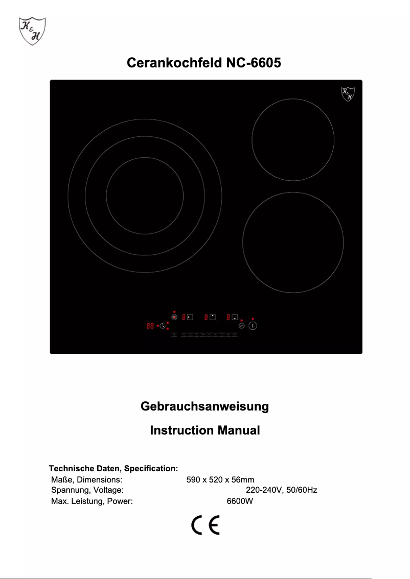 Page 1 de la notice Manuel utilisateur K&H NC-6605