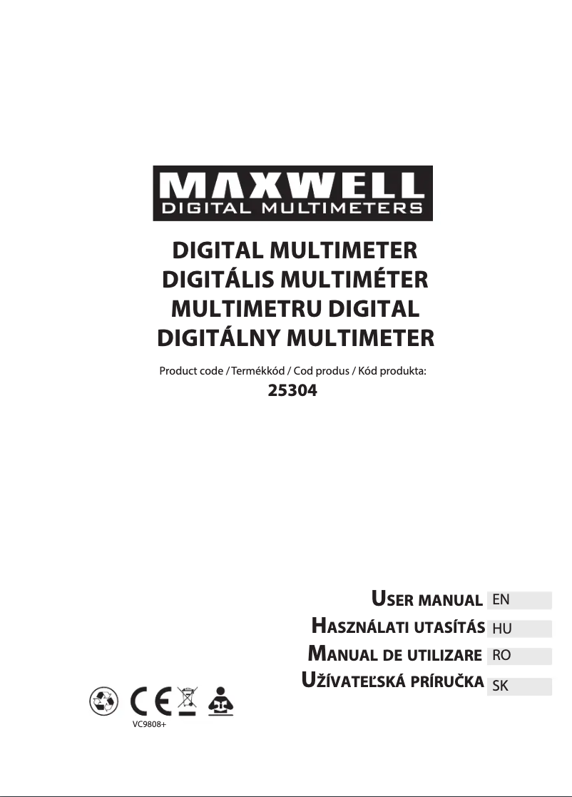 Page 1 de la notice Manuel utilisateur Maxwell MX-25304