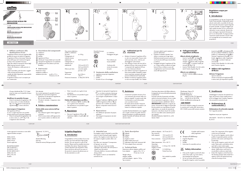 Page 1 de la notice Manuel utilisateur Florabest IAN 104014