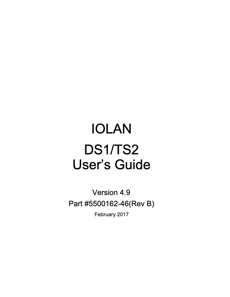 Image de la première page du manuel de l'appareil IOLAN TS2