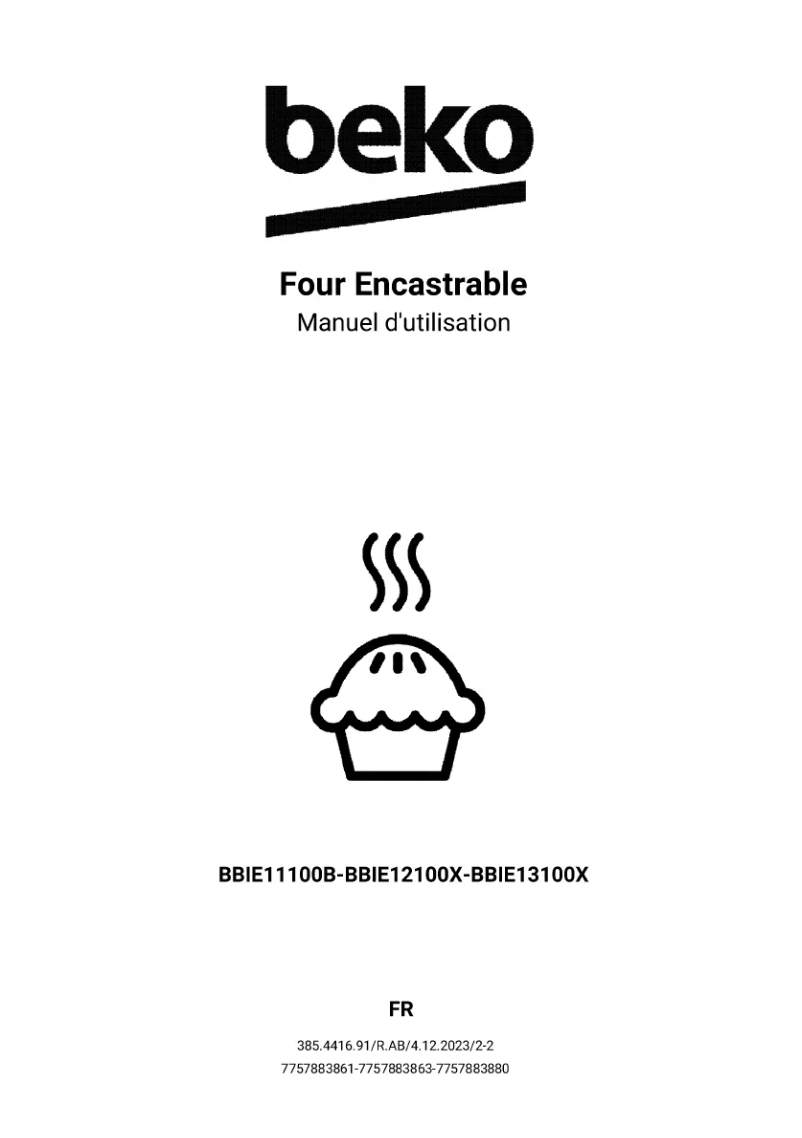 Page 1 de la notice Manuel utilisateur Beko BBIE12100X