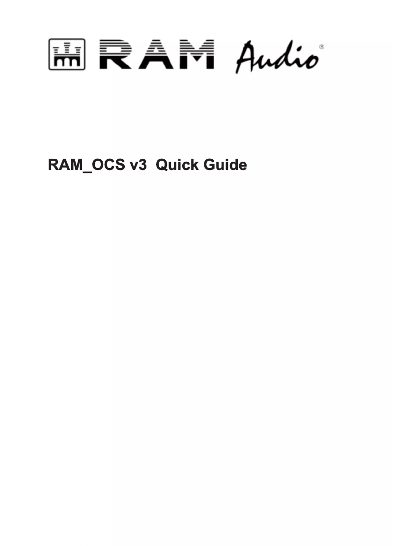 Page n°1 - Manuel utilisateur Ram Audio W 12044 25
