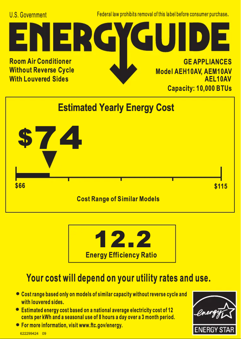 First page image of the manual for AEL10AV