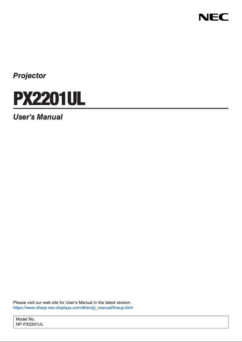 Image de la première page du manuel de l'appareil PX2201UL
