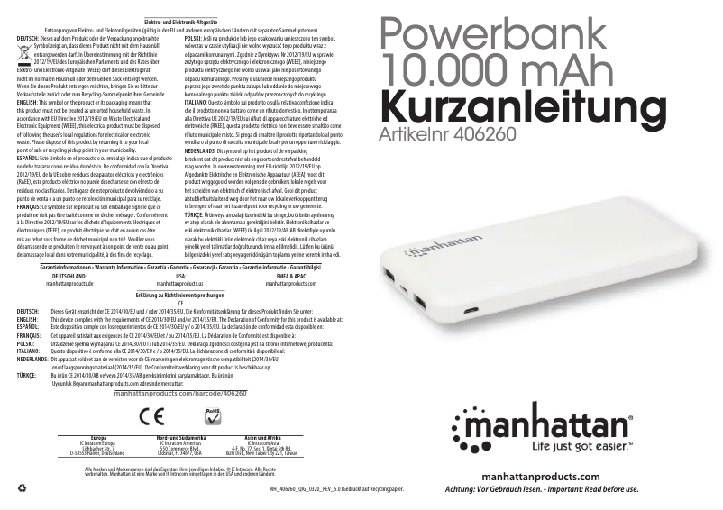 Image de la première page du manuel de l'appareil 406260