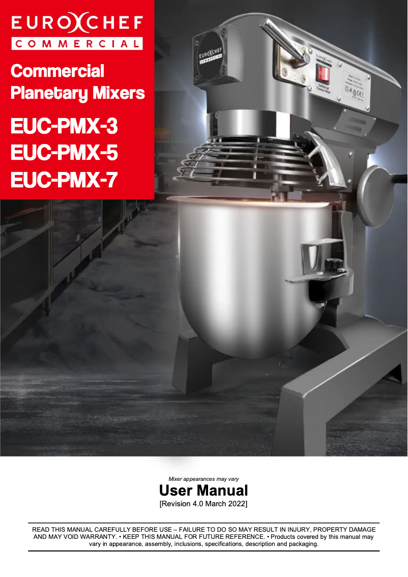 Image de la première page du manuel de l'appareil EUC-PMX-7