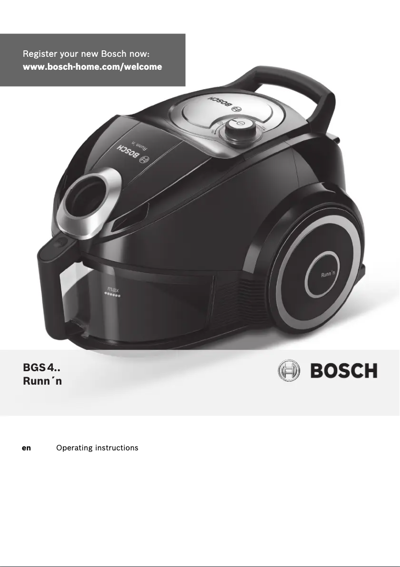 Page 1 de la notice Manuel utilisateur Bosch BGS4312GB