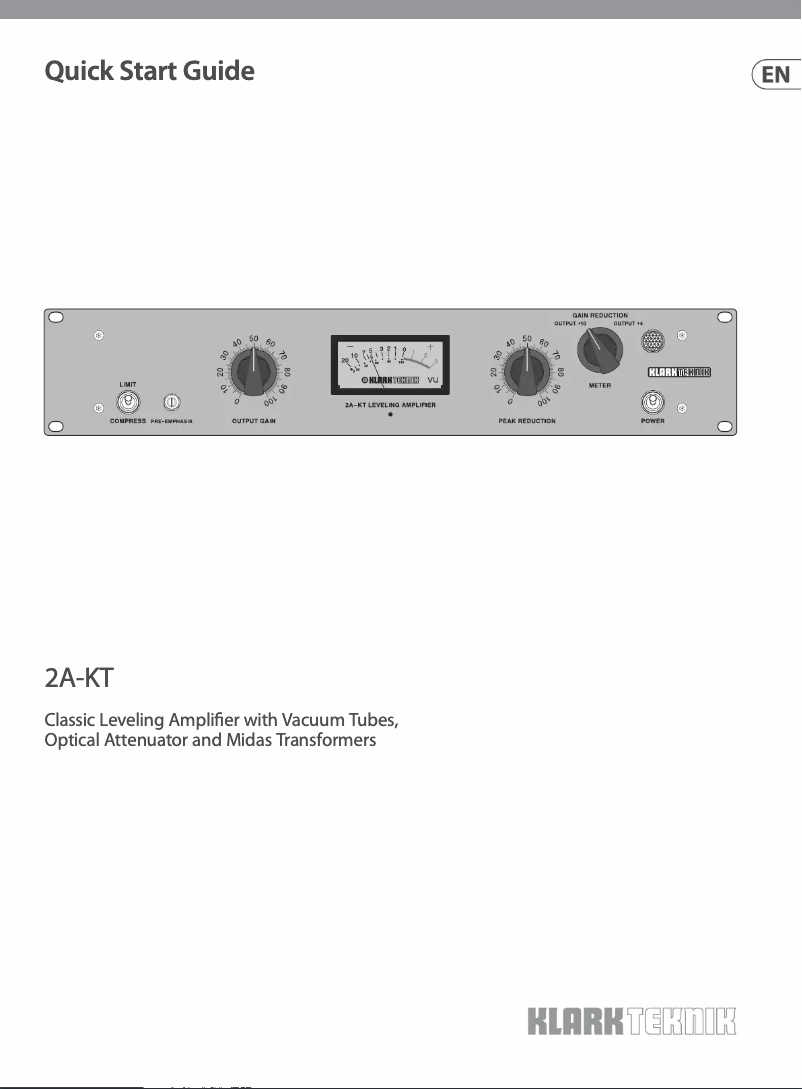 Page n°1 - Guide de démarrage rapide Klark Teknik KT-2A