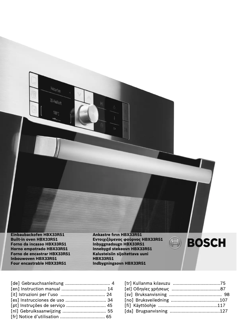Page 1 de la notice Manuel utilisateur Bosch HBX33R51