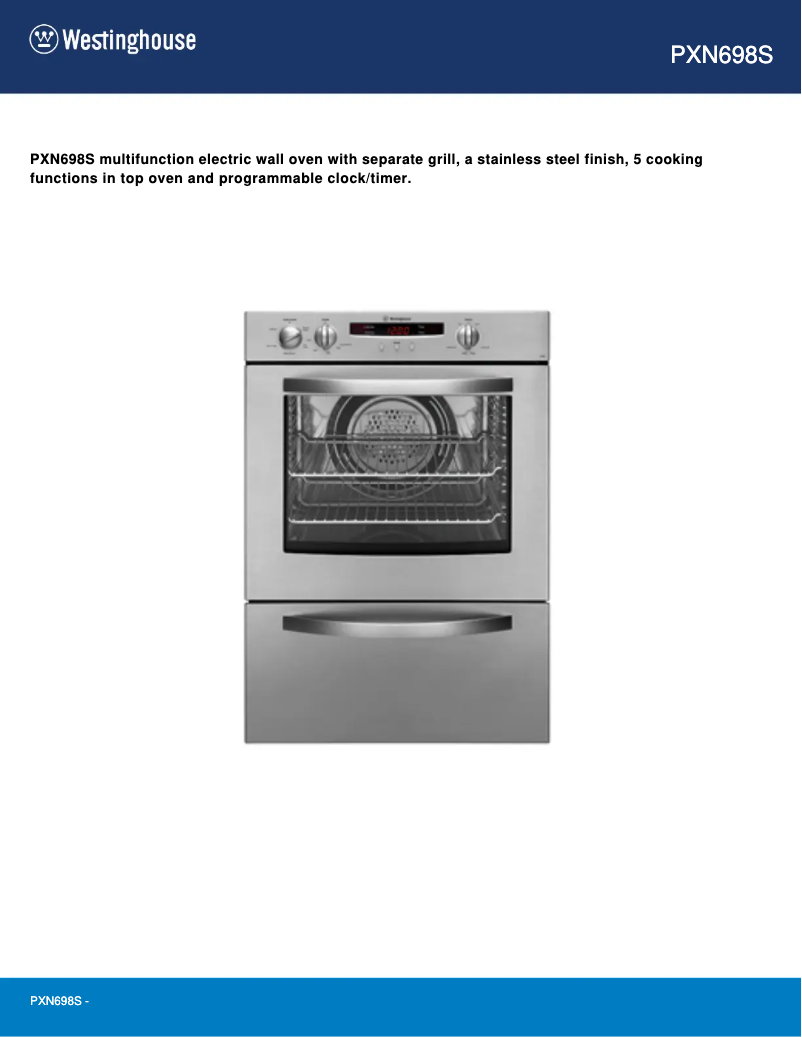 Page 1 de la notice Manuel utilisateur Westinghouse PXN698S