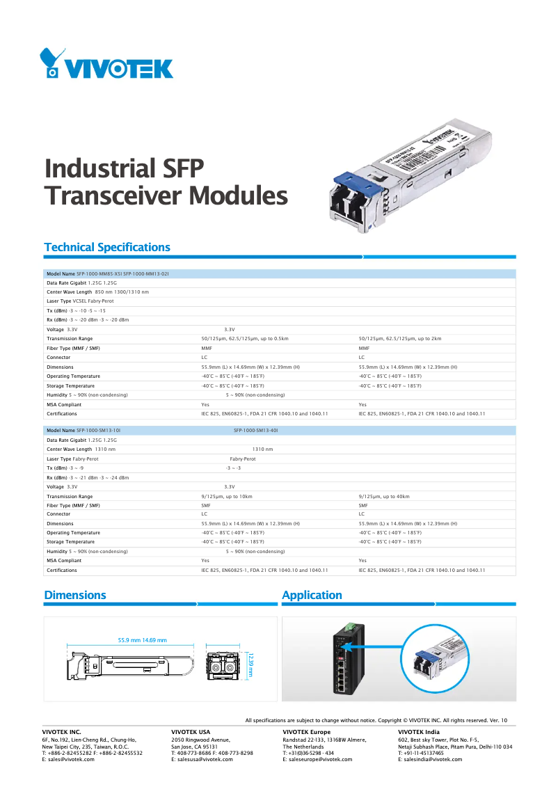 Image de la première page du manuel de l'appareil SFP-1000-MM85-X5I