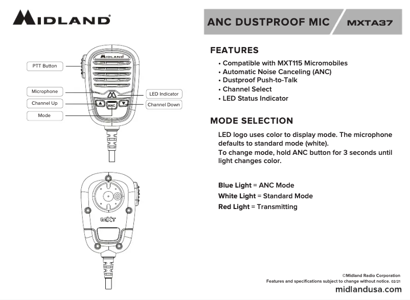 Page 1 de la notice Guide de démarrage rapide Midland MicroMobile MXT115VP3