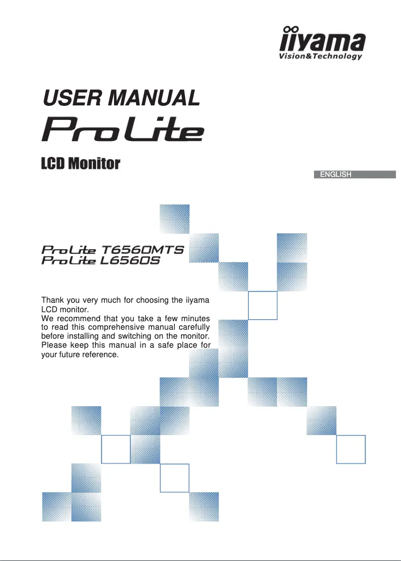 Page 1 de la notice Manuel utilisateur Iiyama ProLite T6560MTS