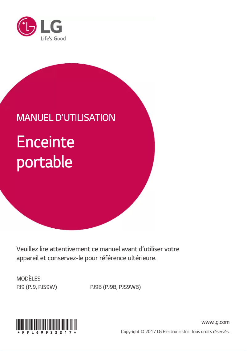 Página 1 del manual Manual de usuario LG PJ9