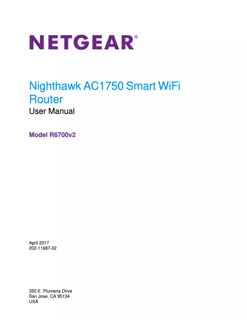 Page 1 de la notice Manuel utilisateur Netgear Nighthawk R6700v2