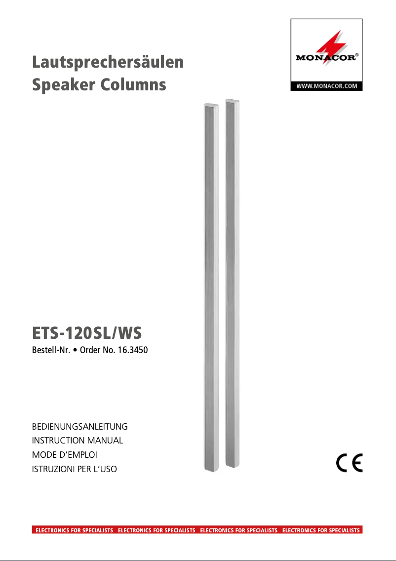 Image de la première page du manuel de l'appareil ETS-120SL/WS