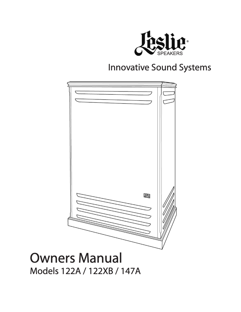 Page 1 de la notice Manuel utilisateur Hammond Leslie 147A