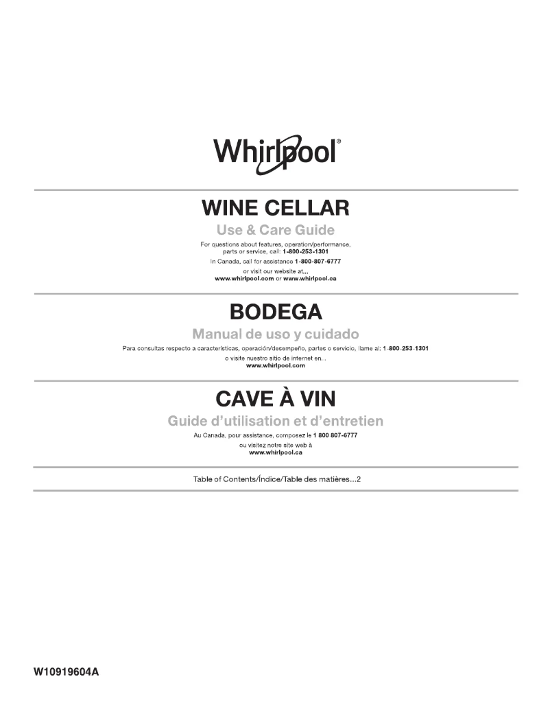 Page 1 de la notice Manuel utilisateur Whirlpool WUW55X24HS