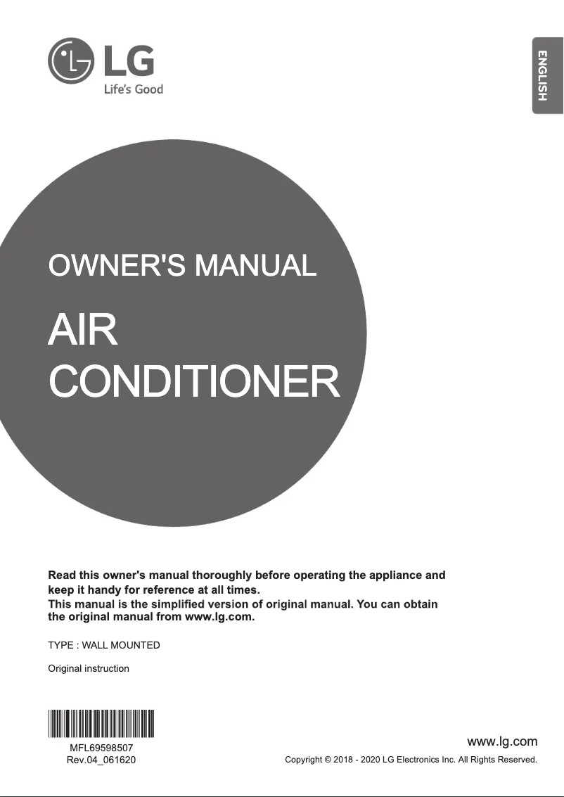 Page 1 of the manual User Manual LG MS12AH2