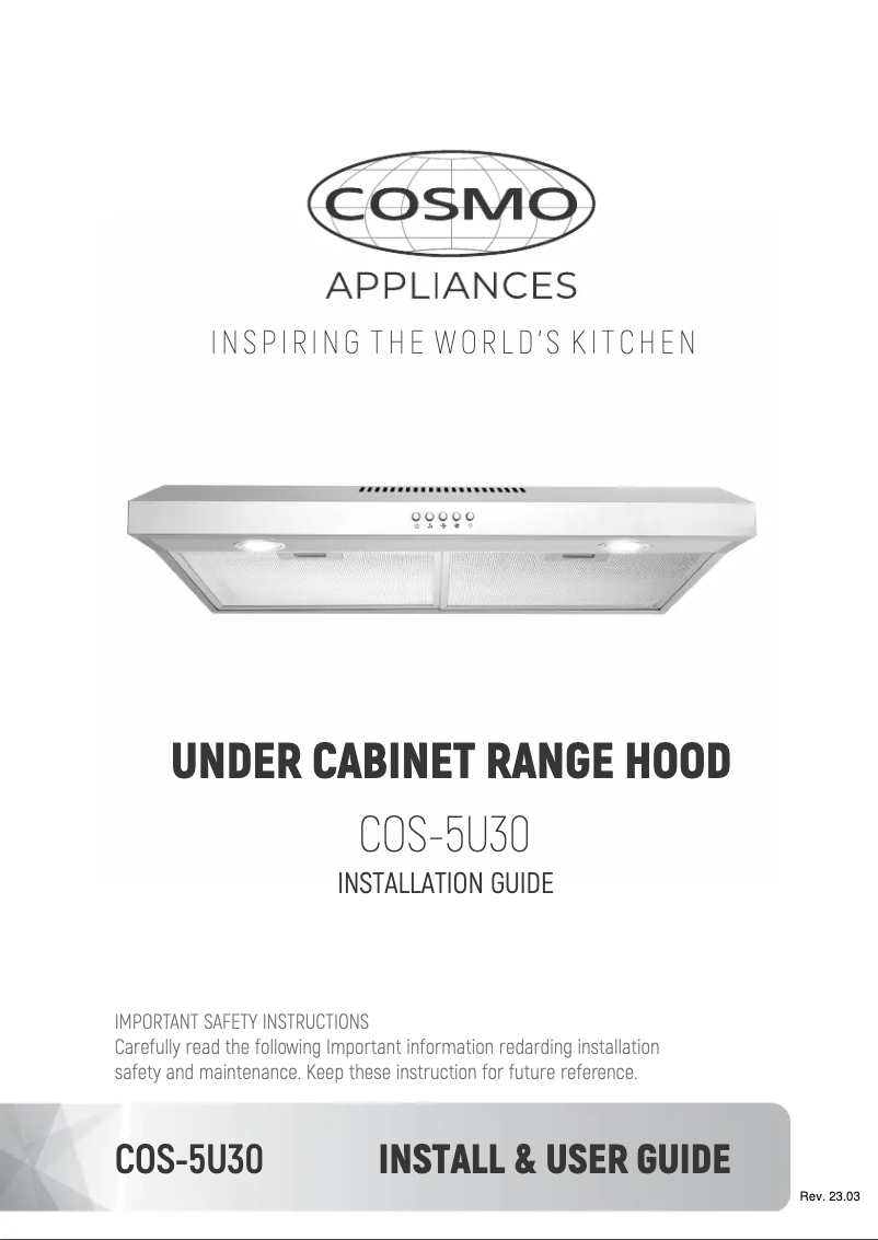 Page n°1 - Manuel utilisateur Cosmo COS-5U30