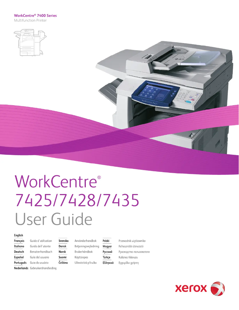 Page n°1 - Manuel utilisateur Xerox WorkCentre 7425V U