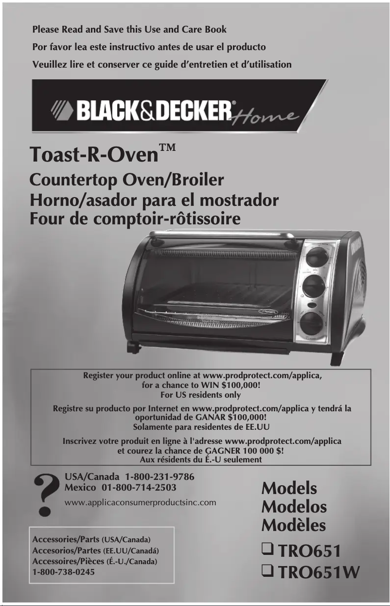 Page 1 de la notice Manuel utilisateur Black & Decker TRO651