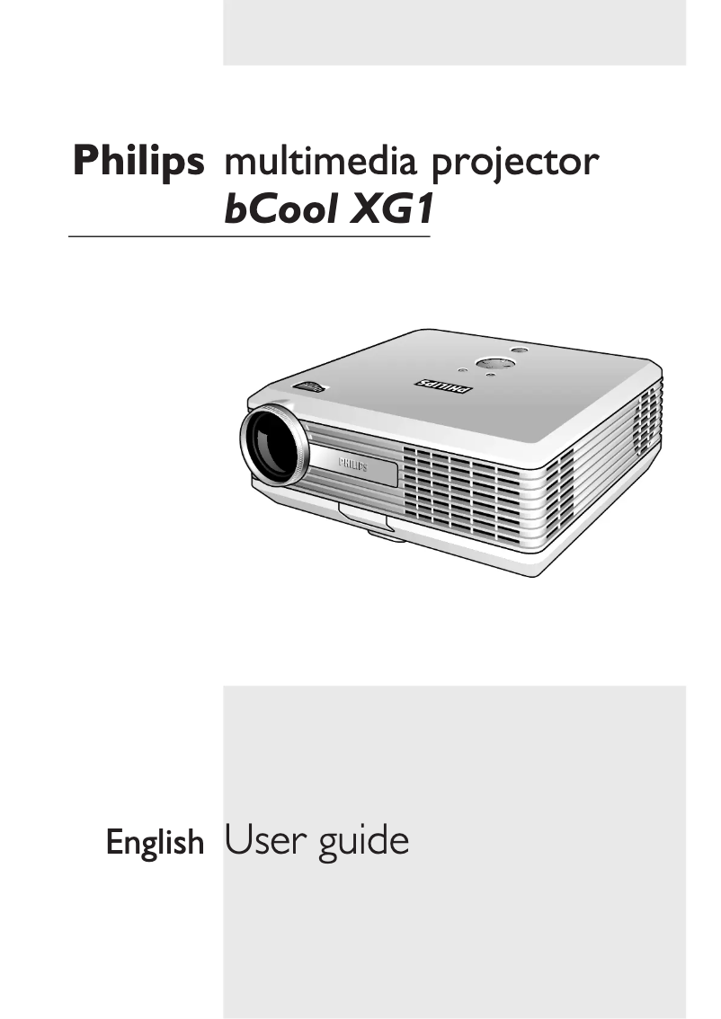 Page 1 of the manual User Manual Philips bCool XG1