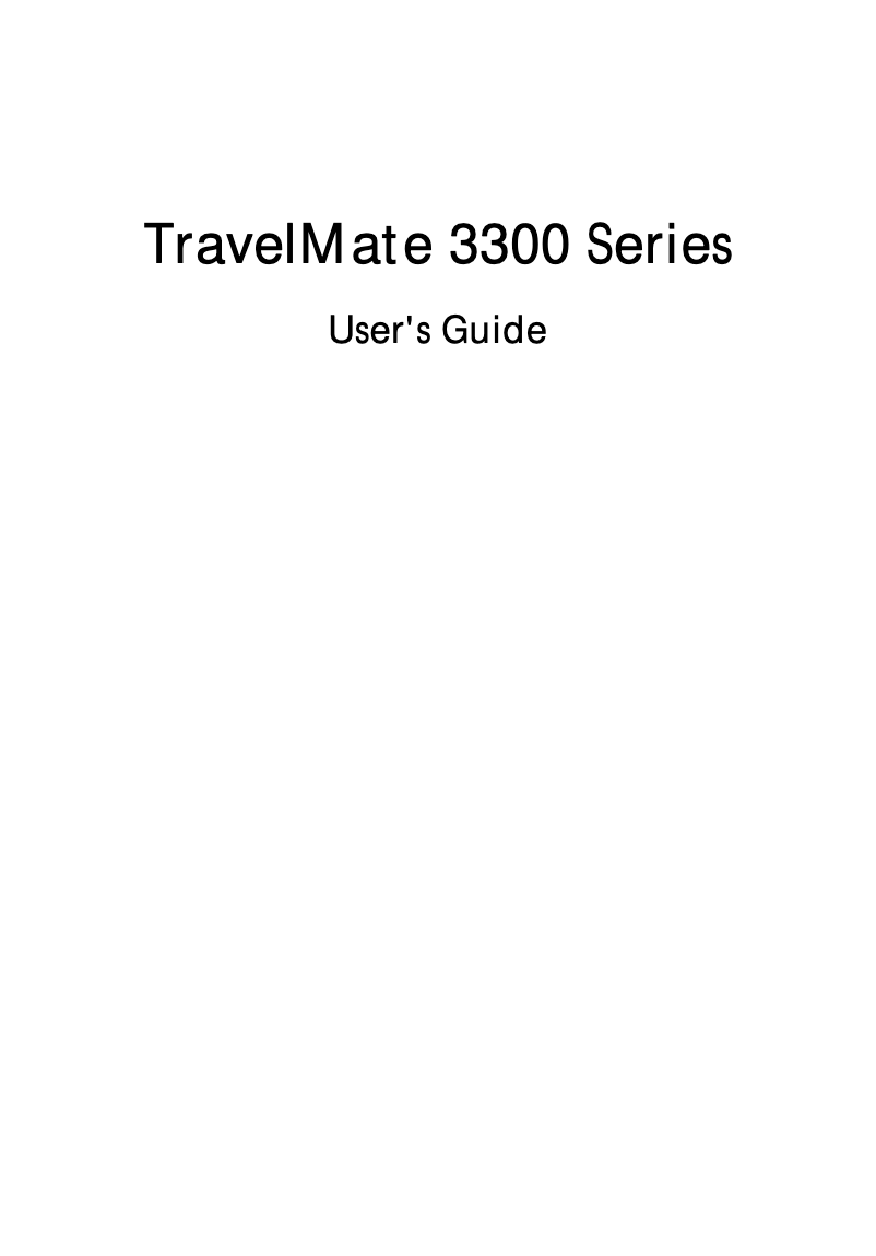Imagen de la primera página del manual del dispositivo Travelmate 3300