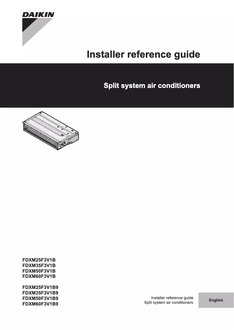 Page 1 de la notice Guide d'installation Daikin FDXM60F3V1B9