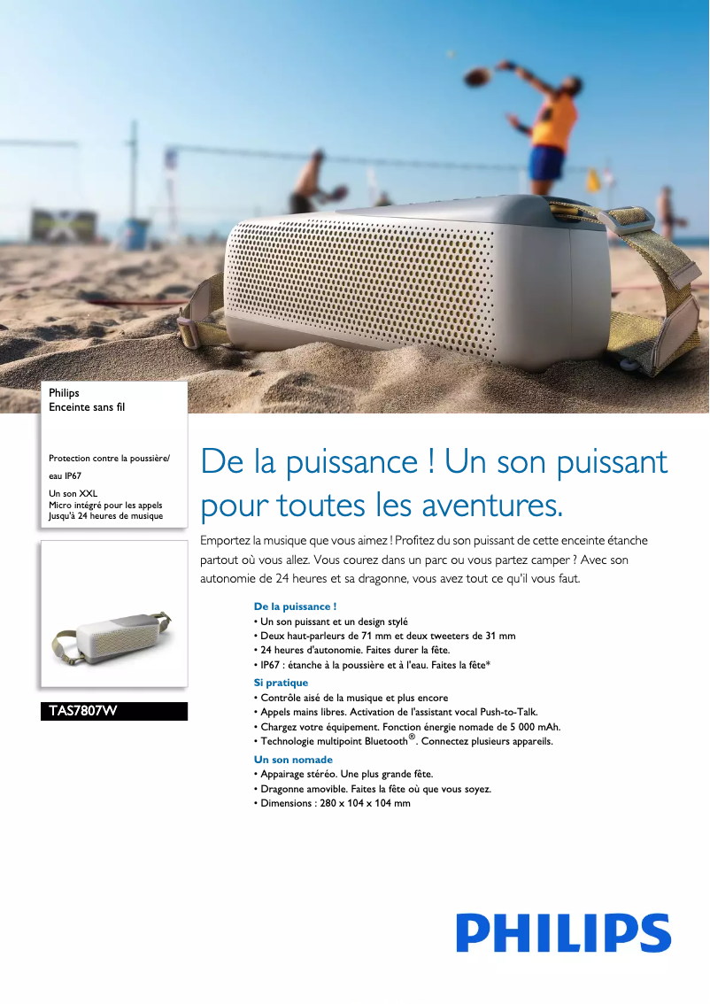 Page n°1 - Fiche technique Philips TAS7807