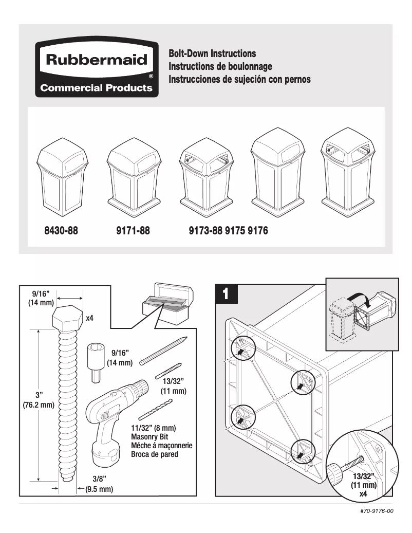 Page 1 de la notice Manuel utilisateur Rubbermaid Ranger 8430-88
