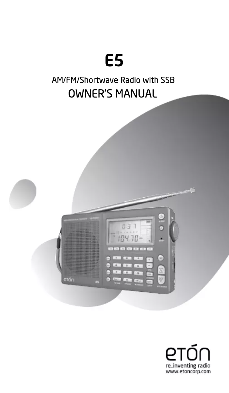 Page 1 de la notice Manuel utilisateur Eton E5