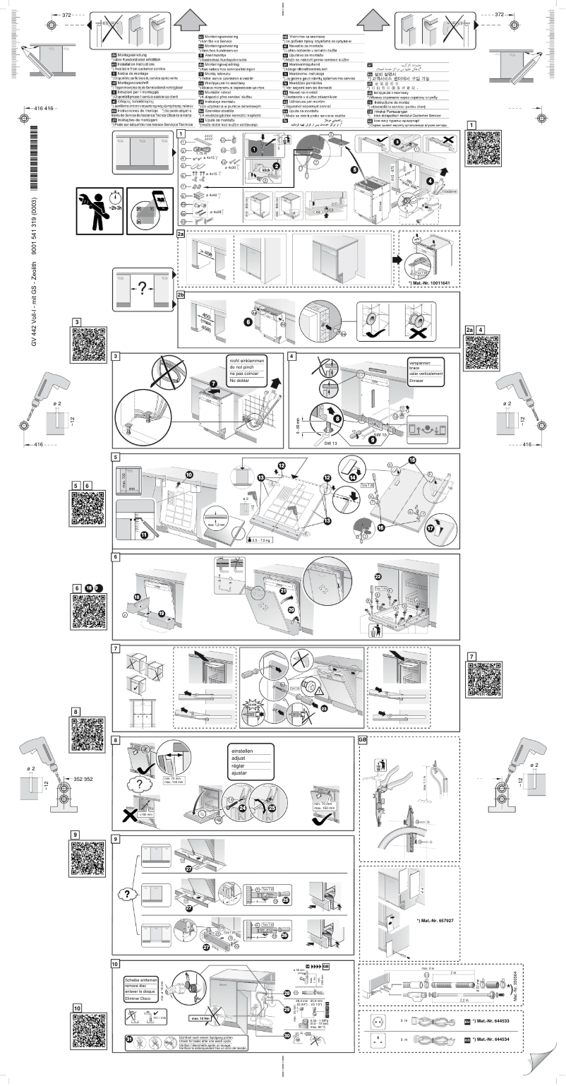 Page n°1 - Instructions / montage Neff S897ZM800E