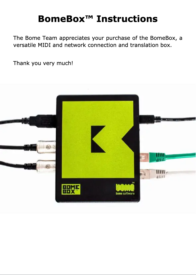 Image de la première page du manuel de l'appareil BomeBox